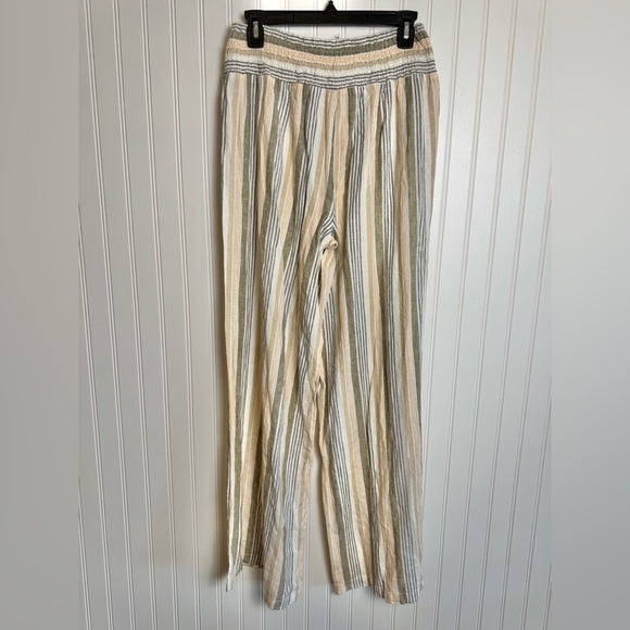 Est. 1946 NWT Stripe Linen Pants Smocked Waist  B27 - Picture 2 of 5